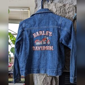 Harley Davidson kids Jean jacket. Like New, 12-14